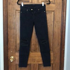 J brand jeans. Cropped denim in blue mercy. 25.